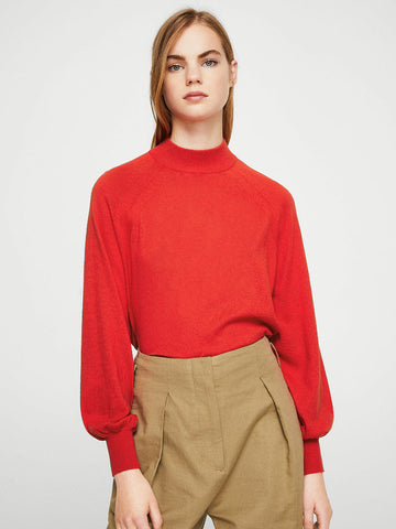 Women Red Solid Sweater